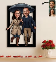 BK Gift Kişiye Özel Sevgili Karikatürlü 3D Ahşap Tablo -4, Fotoğraftan Karikatür, Sevgililer Günü Hediyesi, Ev Hediyesi