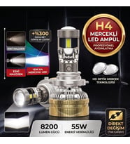 H4 Lazer Mercekli Far Ampulü Ufuk Çizgili Araç Motosiklet Projektör LED Xenon Şimşek Etkili 12/36v