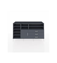 Kronos Konsol 8 Raflı 3 Çekmeceli Tek Kapaklı  176x59x99 Antrasit-Antrasit