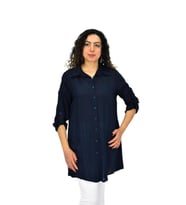 Kadın Lacivert Uzun Kol Gömlek BGL-ST04661