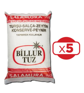 Billur İri Salamura Tuz 3000 gr x 5 Adet (15 kg)