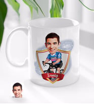 BK Gift Kişiye Özel İsimli Erkek Bisiklet Sürücüsü Karikatürlü Beyaz Kupa Bardak-1