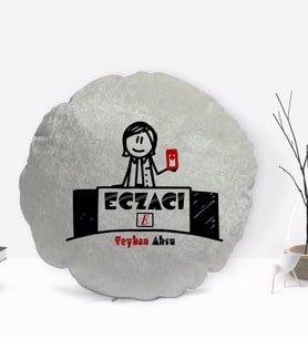 BK Gift Kişiye Özel İsimli Eczacı Tasarımlı Dekoratif Kırlent Yastık-5