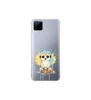 Realme C15 ile Uyumlu Splash Mirket Tasarımlı Şeffaf Silikon Kılıf