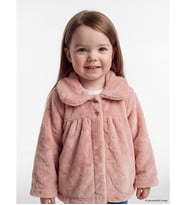 LCW baby Pembe Bebe Yaka Kız Bebek Pelüş Hırka