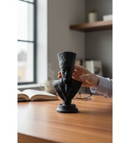 Atatürk Büstü Figürlü Mini Biblo (Siyah)