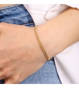 14 Ayar Altın Nonna Bileklik 3 mm