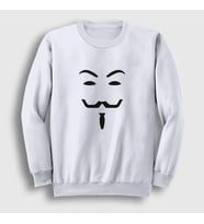 Presmono Unisex Beyaz Mask Film V For Vendetta Sweatshirt 256079tt (Beyaz)
