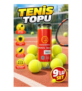 9’lu Tenis Topu Seti – Dengeli Zıplama ve Dayanıklı Yapı