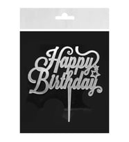 PASTA SÜSÜ PLEKSİ HAPPY BIRHDAY GÜMÜŞ PK:1-