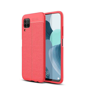 Huawei P40 Lite Kılıf Esnek Pu-Deri Leather-Pu Serisi Protected Case (Kırmızı)