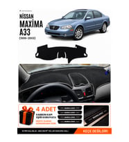NİSSAN MAXİMA A33 (1999-2003) Uyumlu Torpido Örtüsü Torpido Kılıfı - Siyah Gri
