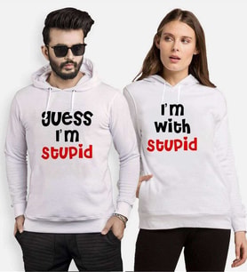 Tshirthane Stupid Sevgili Kombinleri Kapüşonlu Kombini (Tek Ürün Fiyatıdır.)