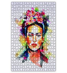 Cakapuzzle Frida Kahlo Çiçek Taçlı Puzzle Yapboz MDF (Ahşap) (120 Parça)