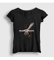 Presmono Kadın Siyah Friction Imagine Dragons T-Shirt 81658tt