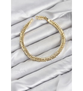 CM Başak Model Gold Renk Pirinç Kadın Bileklik