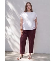 LCW Curve Bordo Büyük Beden Beli Lastikli Kadın Pantolon