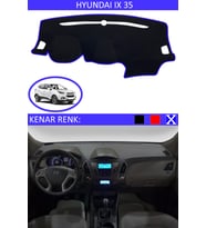 Hyundai İX35 İçin Uygun Torpido Koruma Halısı Siyah Kenar Renk Mavi