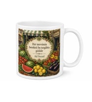 Manavı Temalı Nostaljik Baskılı Kupa Bardak Hediye Porselen Mug