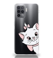 Oppo Reno 5 Lite Uyumlu Marie Kedicik Desenli Şeffaf Telefon Kılıfı