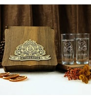 Boğa Figürlü Kişiye Özel 2'li Rakı Kadehi Seti