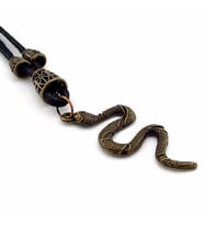 ANTİK SARI RENKLİ YILAN DERİ METAL ERKEK KOLYE Q0584