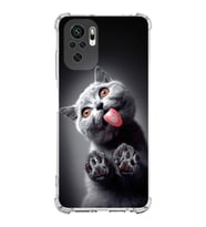 PrintiFy Redmi 10 Uyumlu Kedi 2 Baskılı Şeffaf Köşe Korumalı Antişok Kılıf