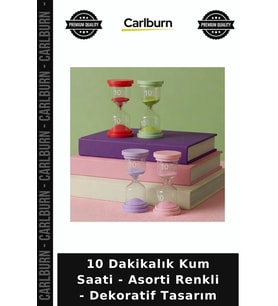 Özel Üretim Zamanlayıcı Masaüstü 10 Dakikalık Kum Saati - Asorti Renkli - Dekoratif Tasarım