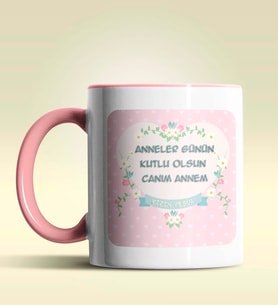 Kişiye Özel Anneler Günün Kutlu Olsun 10Pembe Kupa Bardak (Pembe)