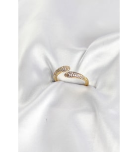 Zirkon Taşlı Gold Renk Pirinç Yüzük TJ-BYK4185