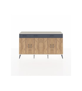 Arges Konsol 4 Raflı 3 Çekmeceli 4 Kapaklı 176x30x99 Aytaşı-Çam/Antrasit