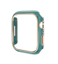 Apple Watch 7/8/9 41mm Gold Çizgili Kasa Koruyucu (Yeşil)