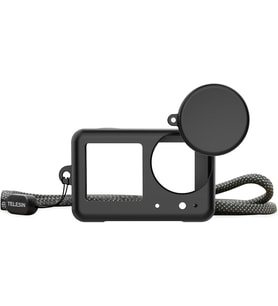 Osmo Action 5 Pro Silikon Kılıf + Lens Koruyucu + Güvenlik Kordon İpi (Osmo Action 3/4/5 Pro Uyumlu)