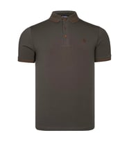 T8586 DEWBERRY ERKEK POLO YAKA T-SHIRT-DÜZ HAKİ (Karışık)