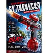 Şarjlı Otomatik Su Tabancası Oyuncak Geri Tepme Efektli Geniş Su Hazneli Uzun Menzilli Su Silahı