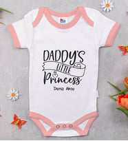 BK Kids Kişiye Özel Pembe Bebek Body Zıbın - Model 2