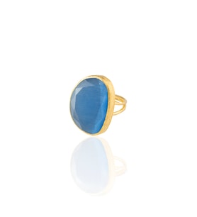 Kadir Jewellery 22 Ayar Altın Kaplama Kadın Fosil Taşlı Yüzük