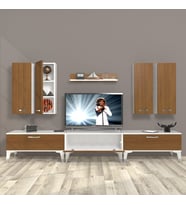 Decoraktiv Eko 8D Slm Silver Tv Ünitesi Tv Sehpası (Beyaz - Ceviz)