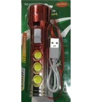 Ultra Güçlü Usb Şarjlı Kırmızı El Feneri Kamp Feneri Avcılık Feneri