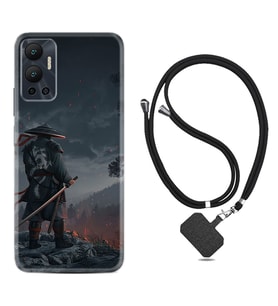 Infınix Hot 12 Kılıf Silikon Boyun Askılı İpli Desenli Silikon Warrior 1653