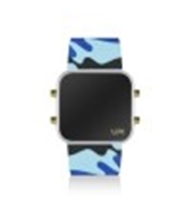 UPWATCH LED MINI GOLD WHITE BLUE CAMOUFLAGE UNİSEX KOL SAATİ (Mavi)