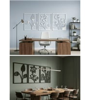 Çiçek Serisi - Lazer Kesim Duvar Dekorasyonu / Süs - 70x30 cm (Ceviz)