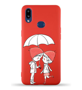 Samsung Galaxy A10s Uyumlu Lansman Kılıf Aşk Tasarımlı İçi Kadife Kapak-Kırmızı (Şeffaf)
