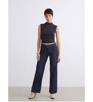 LCW Jeans İndigo Beli Kemerli Wideleg Kadın Jean Pantolon