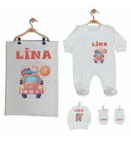 Pia Baby Gl 2206 İsme Özel Battaniyeli Tulum Set