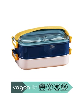 2 Katlı Çelik Sefer Tası Yemek Kutusu 1600ml