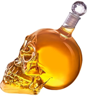 Crystal Head Kuru Kafa Cam Şişe El Yapımı Kuru Kafa Sürahi İçki Şişesi (550 ml)