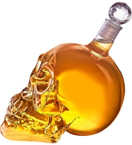 Crystal Head Kuru Kafa Cam Şişe El Yapımı Kuru Kafa Sürahi İçki Şişesi (550 ml)