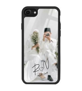 iPhone 8 Uyumlu Harfli Bulanık Fotoğraf Tasarımlı Glossy Telefon Kılıfı