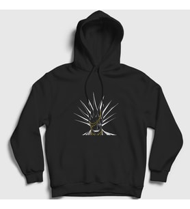 Presmono Unisex Siyah Kenpachi V2 Anime Bleach Kapüşonlu Sweatshirt 127860tt